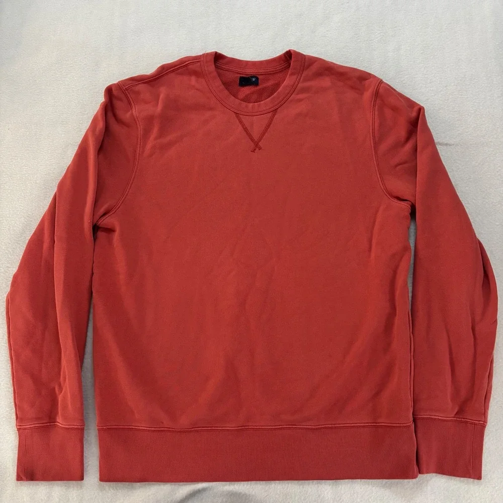 J. Crew Re-Imagined Mens French Terry Crewneck Sweatshirt Red Terracotta Medium